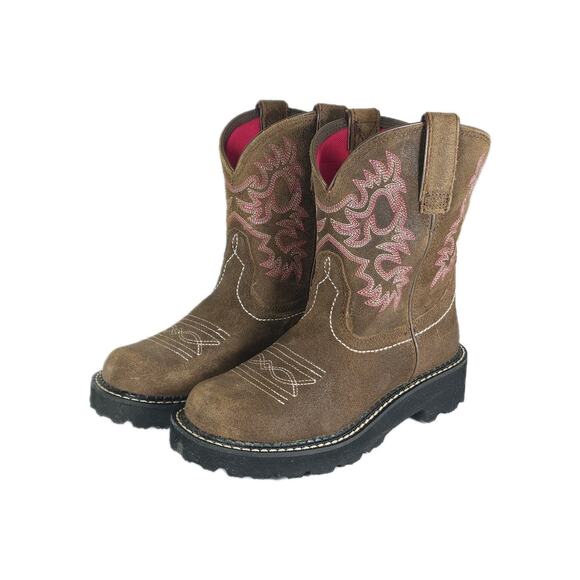 ARIAT Women's Fatbaby US6B Dark Barley Suede Embroidered Cowgirl Western Boots - Picture 1 of 16